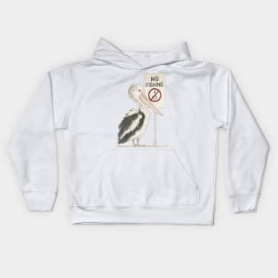 No Fishing Pelicans Included Kids Hoodie